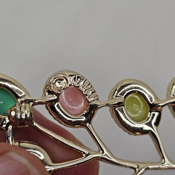 Sarah Coventry Pastel Easter Egg Brooch Candy Land Multicolor Open Back Pin - Picture 3 of 9